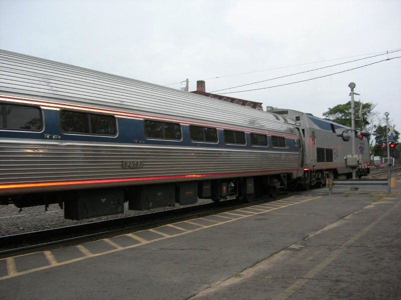 Photo of Amtrak in Wallingford, Connecticut.