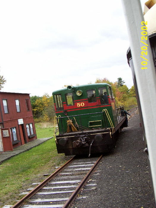 Photo of Engine 50 uses a siding to round around the train for the trip back to Belfast.
