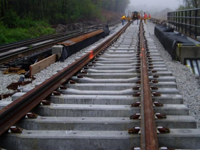 Photo of Laying rail for Braintree Siding