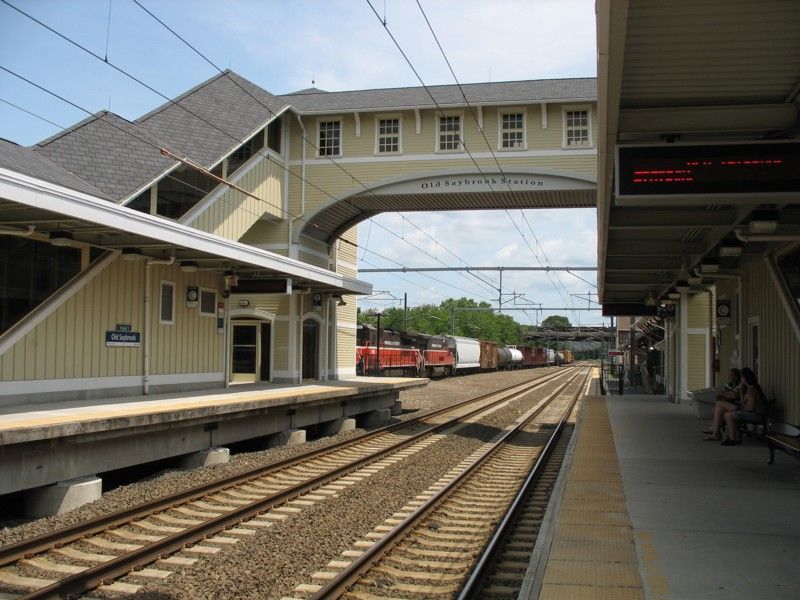 Photo of The Old Saybrook station, with NR-2 in the background
