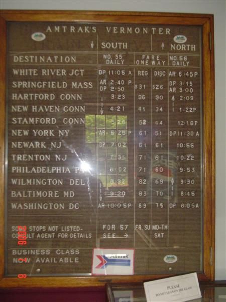 Photo of Amtrak Vermonter Schedule