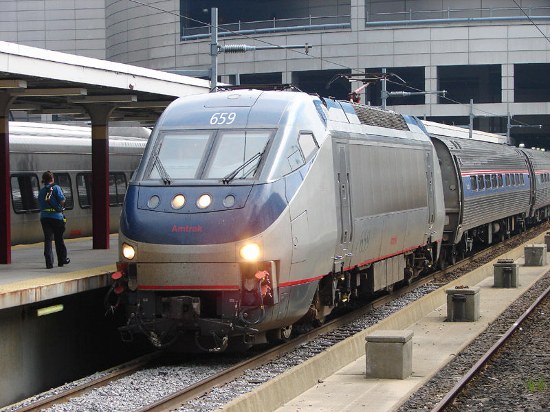 Photo of Amtrak Regional Service pulling into Boston's South Station