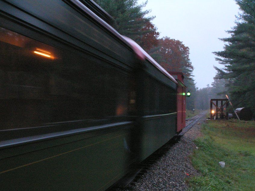 Photo of Halloween Train Streaking Away