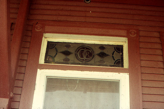 Photo of West Concord Depot with Old Colony RR Logo in Stained Glass