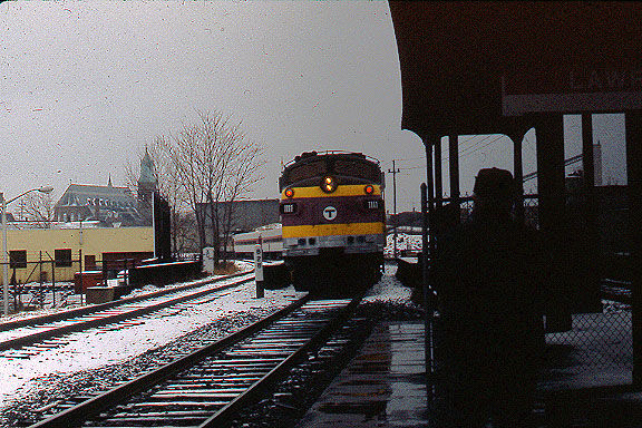 Photo of Fan Trip at B&M Lawrence Station in 1981