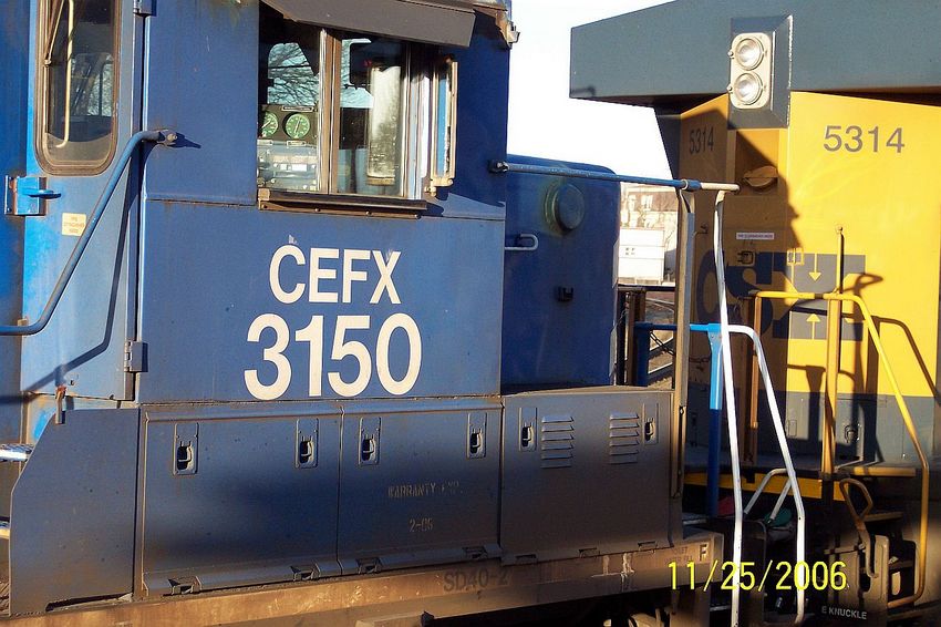 Photo of Cab shot of CEFX SD40-2 3150.