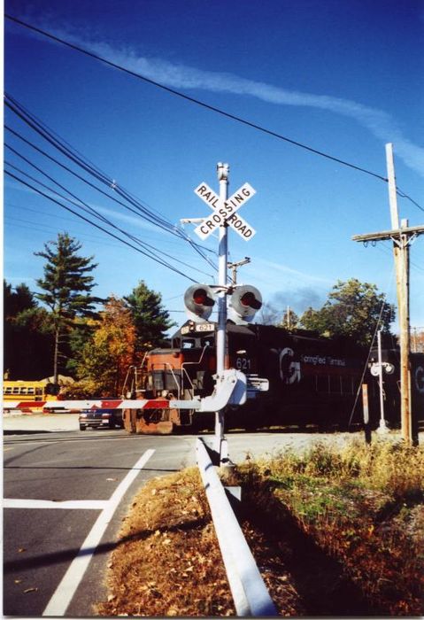 Photo of Photograph of Train Crossing Town Farm Road in Westford, MA