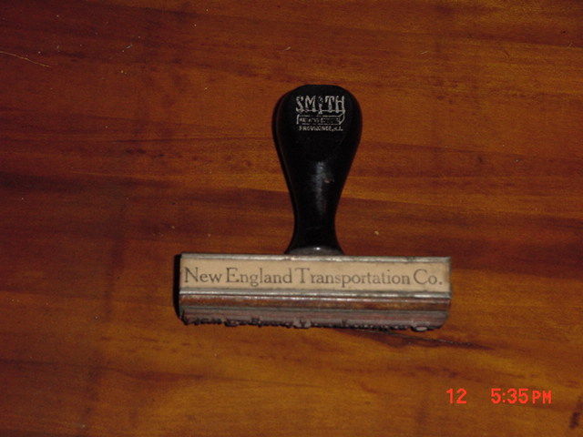 Photo of NYNHHRR-Rubber stamp from New England Transp. Co