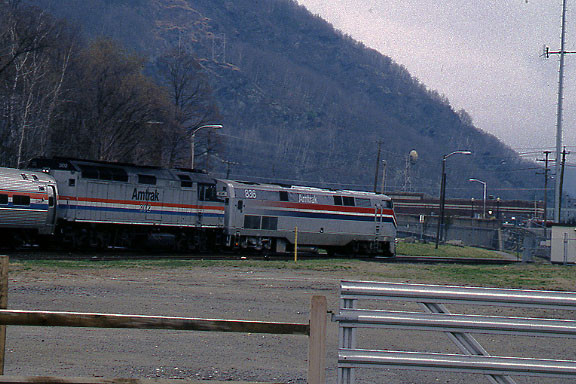 Photo of Bellows Falls, VT - 2 Amtrak  Units on Passenger Train