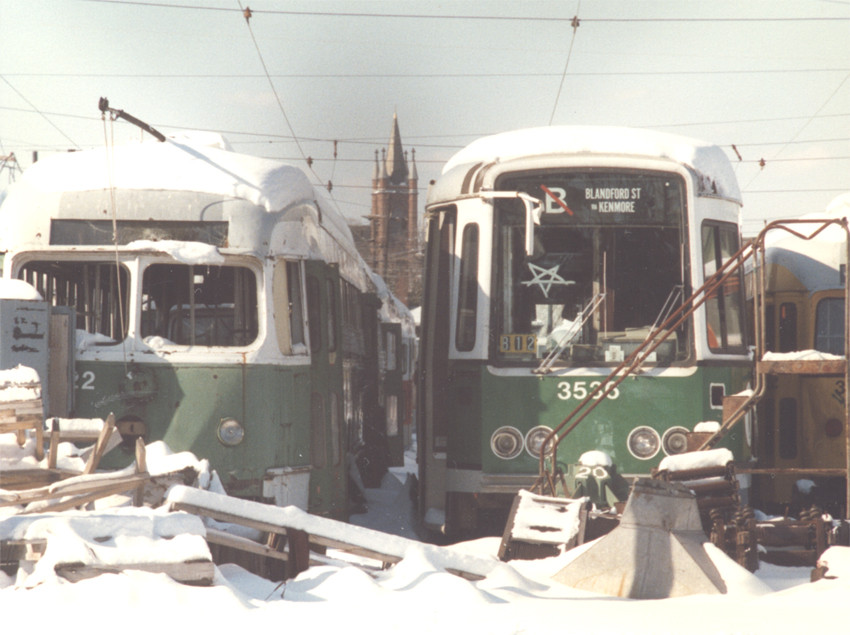 Photo of PCC & Boeing Vertol LRV Awate Fate at Watertown Yard