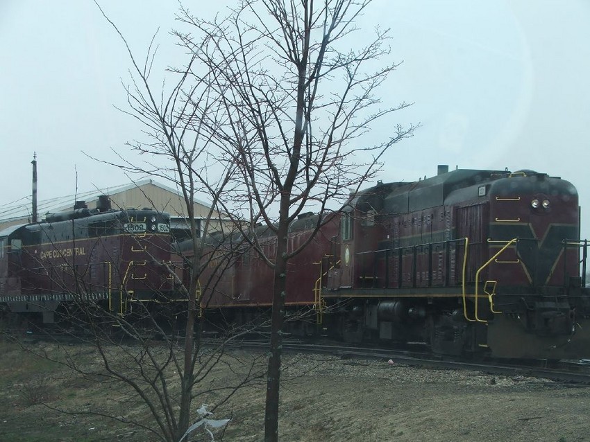Photo of Cape Cod Central Railroad RS-3M 1201 on a rainy April morning