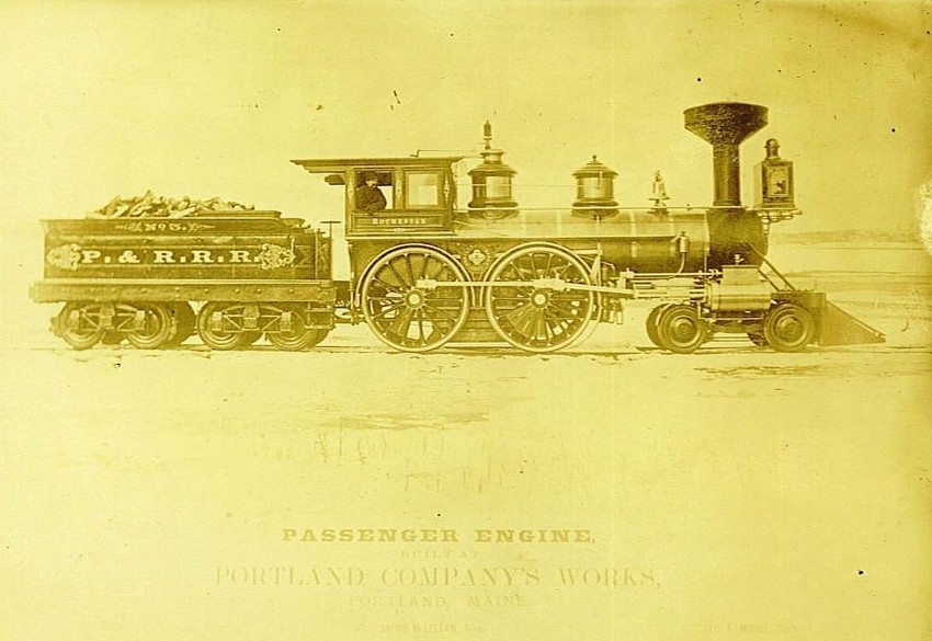 Photo of Portland Company's Works 4-4-0 'passenger engine' 
