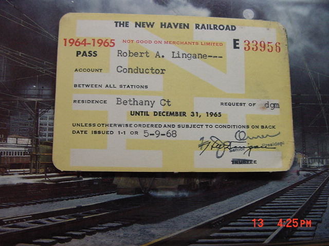 Photo of New Haven Railroad-Employees pass