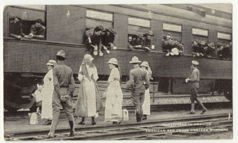 Photo of Troop Train - Post Card 1918