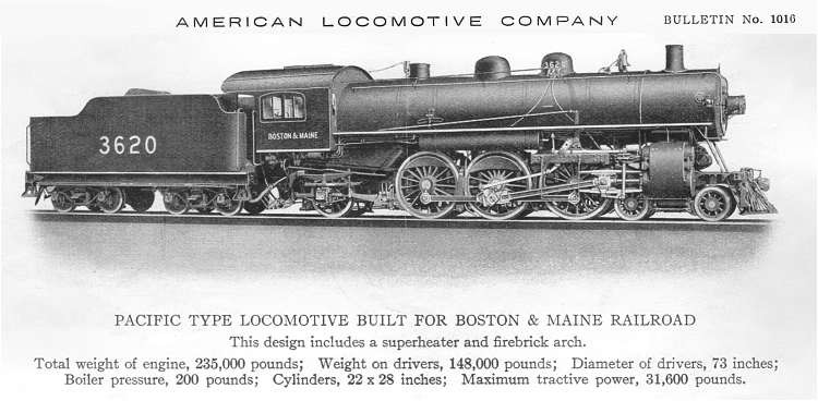 Photo of Boston & Maine Pacific from 1913 Alco Bulletin