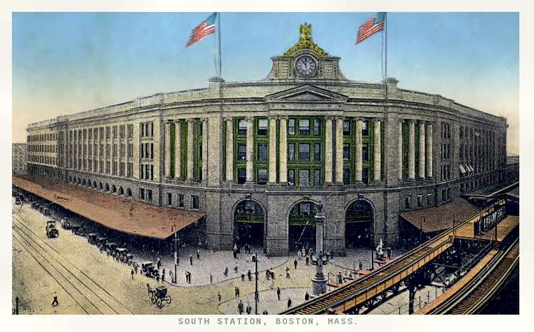 Photo of South Station, Boston (Post Card, circa 1914)