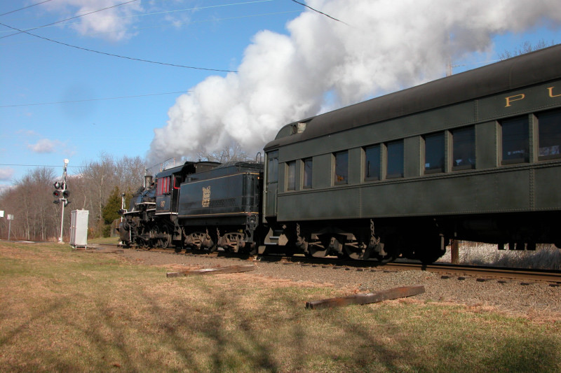 Photo of Valley Railroad #97 northbound to Deep River