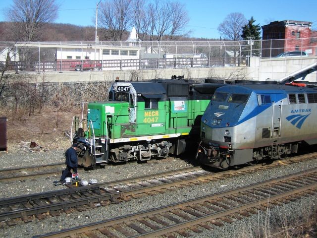 Photo of NECR and Amtrak meet in Palmer