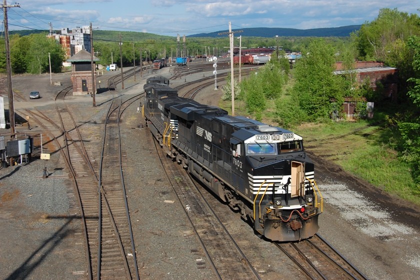 Photo of Pan Am Railways Empty Coal Train Power at East Deerfield, MA