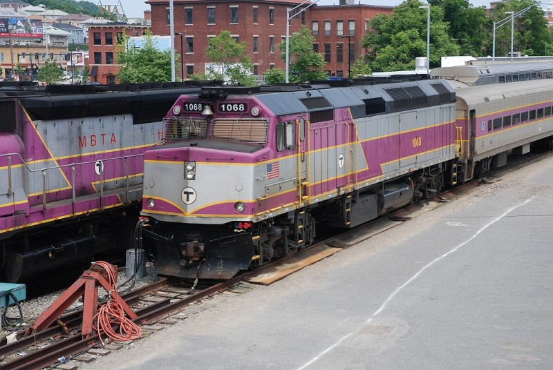 Photo of MBTA #1068 at the Worcester Layover