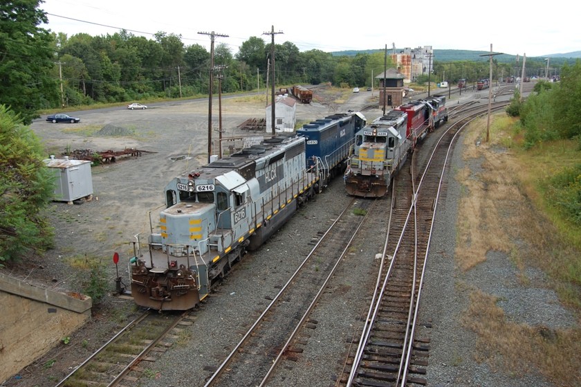 Photo of Pan Am Railways MOED and NAED power at East Deerfield, MA
