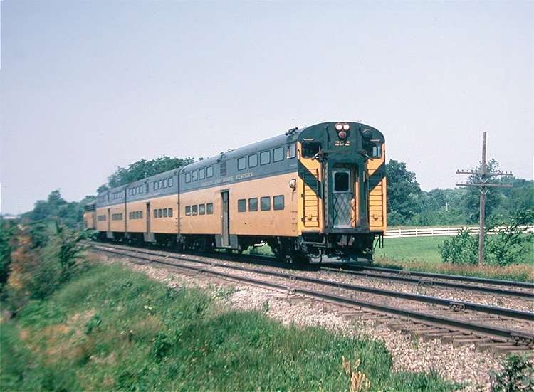 Photo of C&NW Commuter Near Geneva, Illinois, 1970