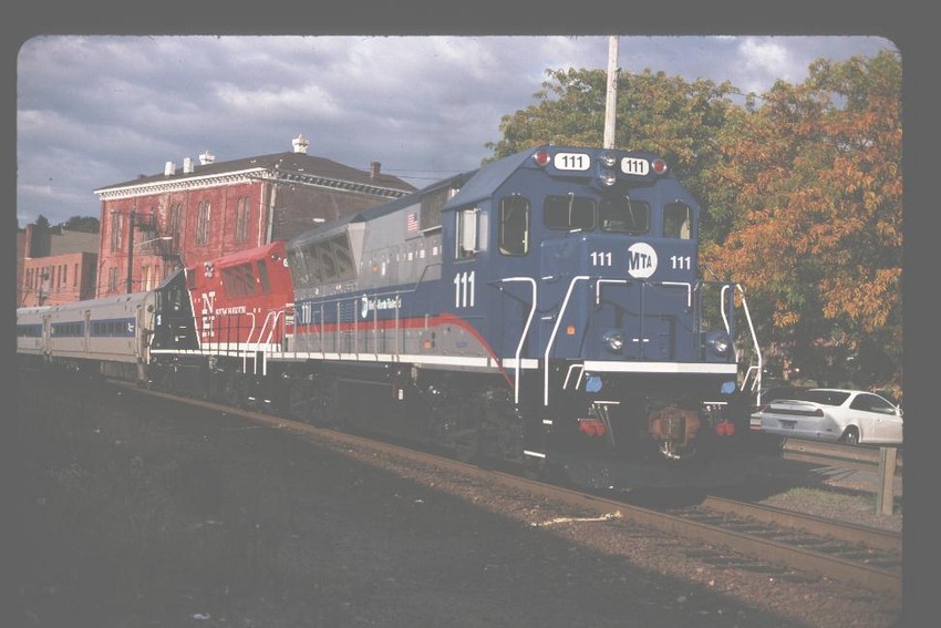 Photo of MNRC 111 + CDOT 127 at Ansonia,CT on the Waterbury Line