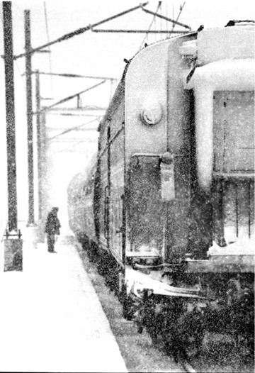 Photo of Frozen conductor... Jan 1998, Kingston... Amtrak,snow