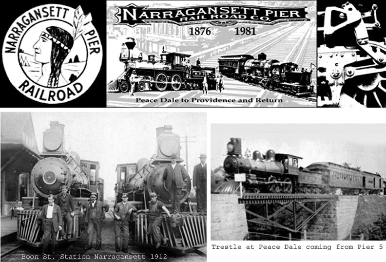 Photo of NPRR  graphic showing herarld, engines and trestle