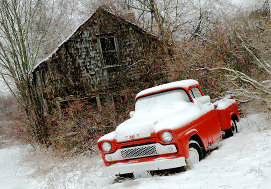 Photo of Sweet old truck in snow while RF,near NPRR