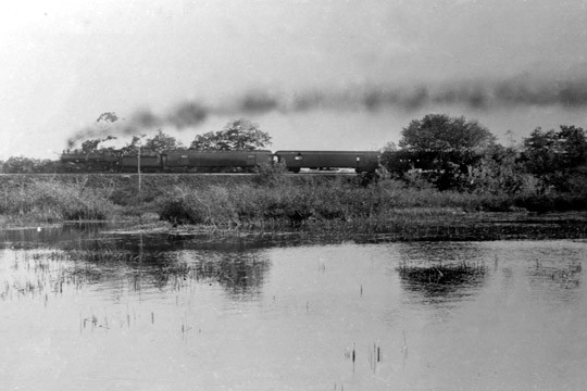 Photo of NYNH&H  Steam loco passenger, passing Great Swamp, Kenyon RI