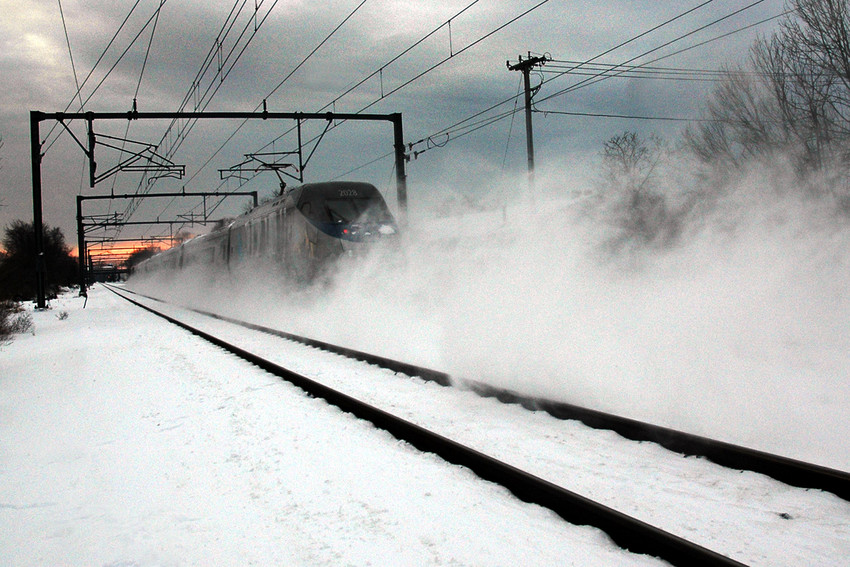 Photo of 2 of 2,   Acela slows on it's way into Kingston