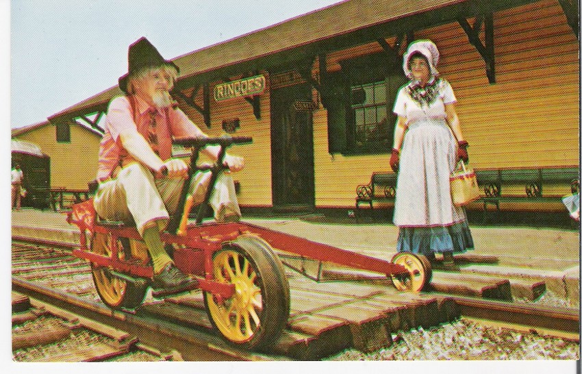Photo of Railroad Velocipede in action ( Post Card)