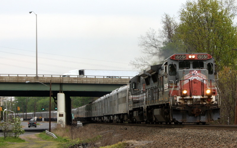 Photo of CSO-3 leads the Ringling Brothers Circus train through Windsor Locks Connecticut