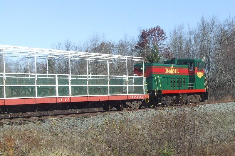 Photo of BPS uses #50 to move open air car #25 to Brooks, Me