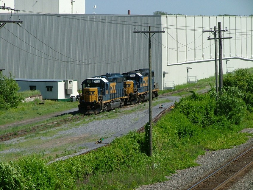 Photo of csxt gp40-2's at south scenectady ny at the price chopper ware house