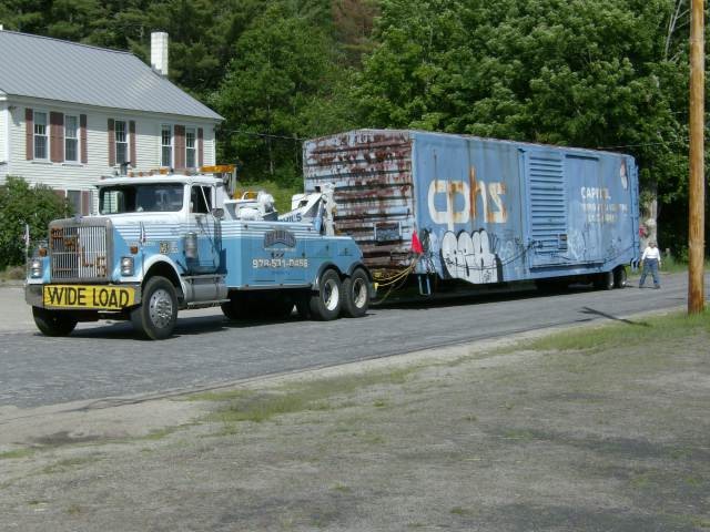 Photo of Boston&Maine Boxcar arrives at Potter Place NH