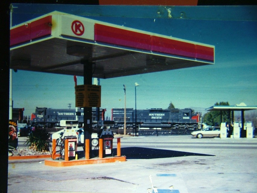 Photo of sp at benson az and the gas station in the center of town