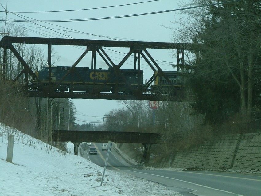 Photo of csx train crossing over rt20 at fullers ny