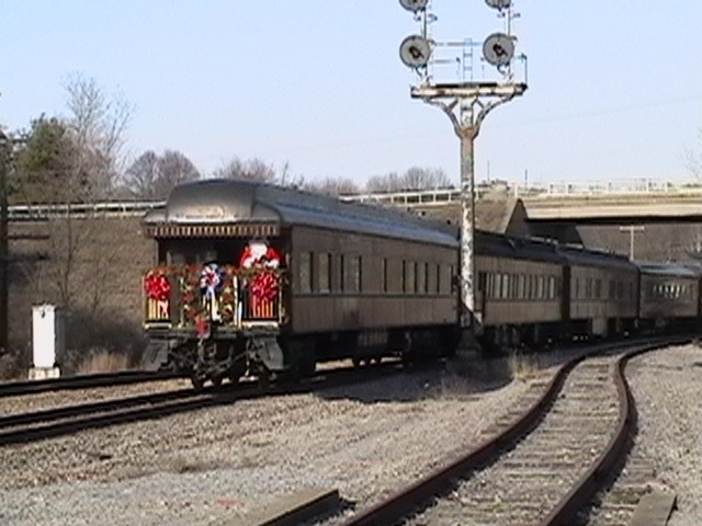 Photo of cpr holiday train leaving town heading north from saratoga ny