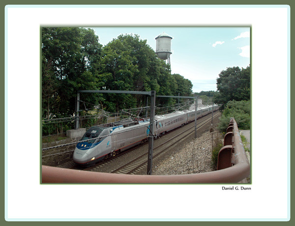 Photo of Passing  the Kenyon Mill, Acela flies north...