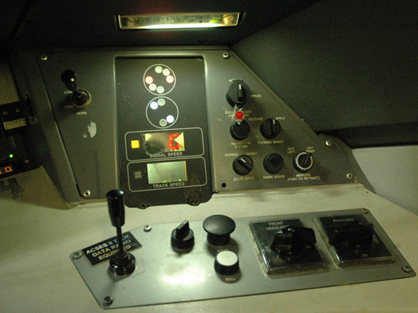 Photo of Speed controls of the Acela.  Let's GO !!
