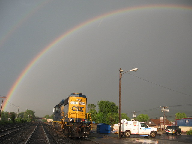 Photo of the pot of gold at the end of the rainbow csx gp40-2 at pittsfield yard