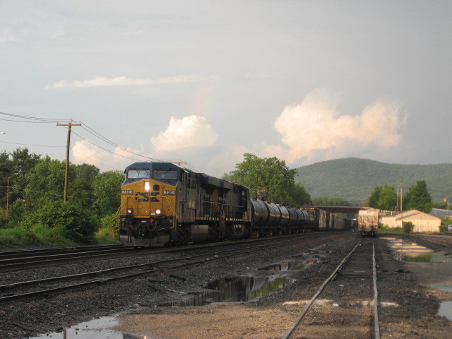 Photo of csx train westbound at pittsfield yard after the bad storm