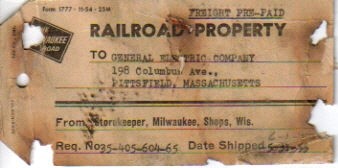 Photo of a milwaukee road train ticket i got from a job i did