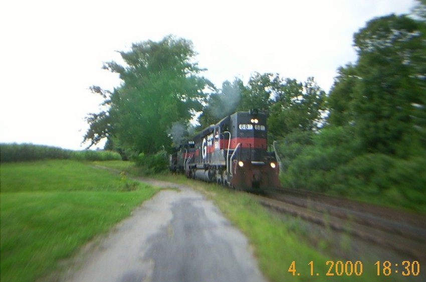 Photo of rjed eastbound at the redbarn on depot road