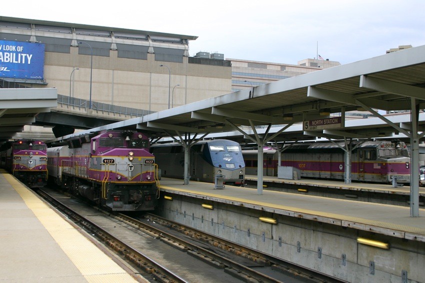 Photo of MBTA and Amtrak Lineup at North Station