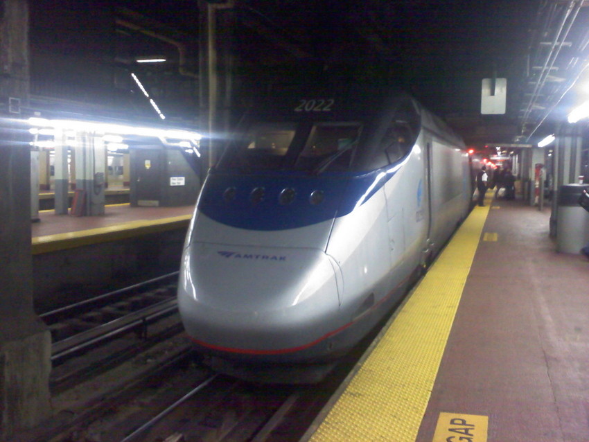 Photo of Acela Express in New York Penn Station