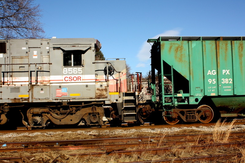 Photo of CSOR 8565 works Willimantic yard on NECR train 608