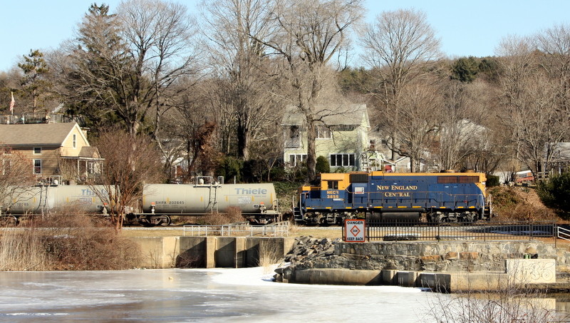 Photo of NECR 610 south passes Eagleville Dam Mansfield CT